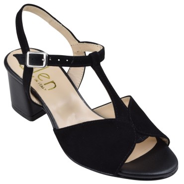 Sandales daim noir modèle 561 – petites pointures femme