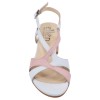 Sandales femme cuir blanc et rose – vue dessus