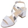 Sandales femme mariage cuir blanc et argent – petites pointures – vue dessus