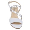 Sandales élégantes cuir blanc et brides argentées – talon 5 cm – petites pointures