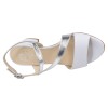 Sandales cuir blanc et argent petites pointures femme – détail des brides