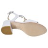 Sandales cuir blanc talon 5 cm – petites pointures femme – vue semelle