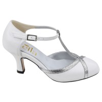 Escarpins Mella 2485 – détail bride T pailletée argent