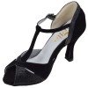 Mella 2085 – Bride en T – Chaussures de danse de salon noir