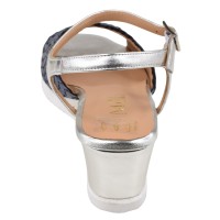 Sandales compensées Mella 35749 vue arrière talon compensé 5 cm cuir argent