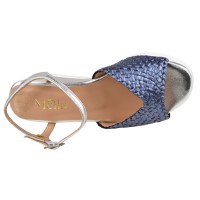 Sandales compensées Mella 35749 vue dessus semelle intérieure cuir matelassée