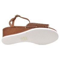 Sandales compensées marron Mella – vue semelle extérieure