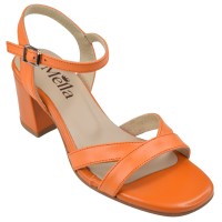 Sandales cuir lisse orange Mella – vue extérieure