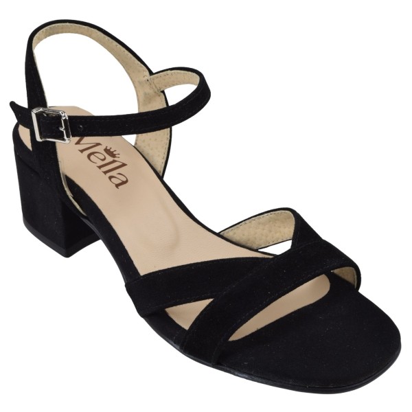 Sandales daim noir Mella 1232-5 vue avant