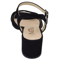 Sandales talon 4,5 cm enrobé daim noir vue arrière