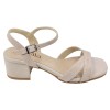 Sandales petites pointures 33 34 daim beige vue profil