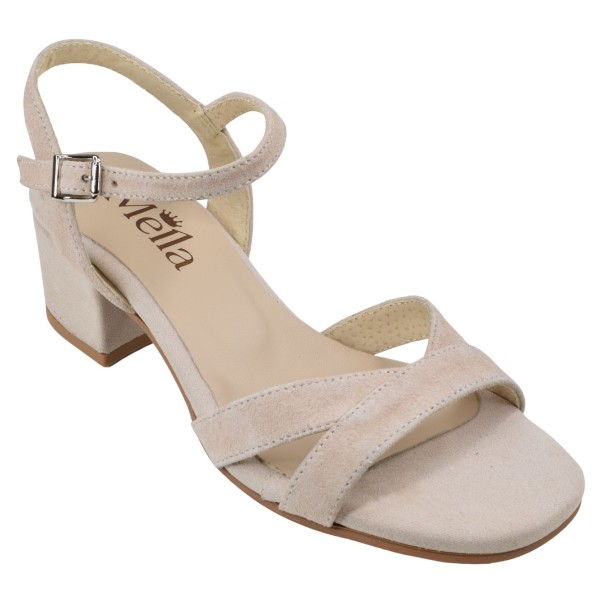 Sandales daim beige Mella 1232-5 vue avant