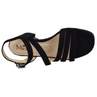 Sandales petite taille 33 34 daim noir vue face