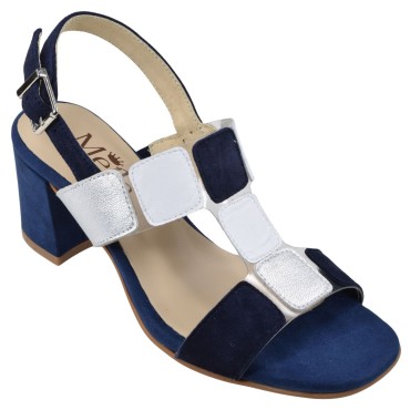 Sandales daim bleu marine Mella 1246 vue avant