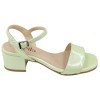 Sandales vert amande talon 4 cm profil