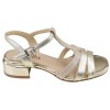 Sandales dorées talon 3 cm profil
