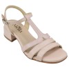 Sandales cuir beige et rose poudré Mella 1012 vue avant