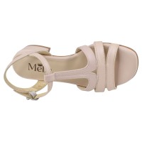 Sandales Mella cuir rose poudré vue dessus