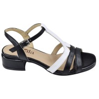 Sandales Mella cuir noir profil