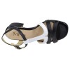 Sandales Mella cuir noir et blanc vue dessus