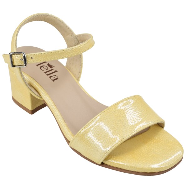 Sandales cuir verni jaune citron Mella 1131 vue avant