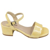 Sandales jaune citron talon 4 cm profil