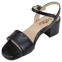 Sandales Mella cuir noir vue 3/4