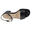 Sandales cuir noir vue dessus