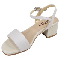 Sandales Mella cuir beige vue 3/4