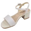Sandales Mella cuir beige vue 3/4