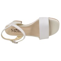 Sandales cuir beige vue dessus