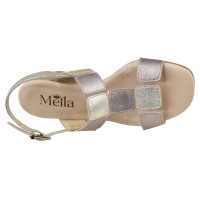 Sandales cuir métallisé vue dessus