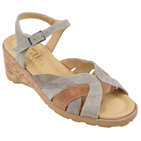 sandales petites pointures femme 32 33 34 Mella Italie 2499 daim tricolore