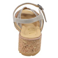 sandales compensées talon liège 5 cm Mella Italie beige camel marron