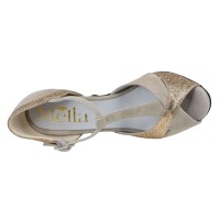 sandales talon fin beige doré Mella Italie 2085 vue dessus