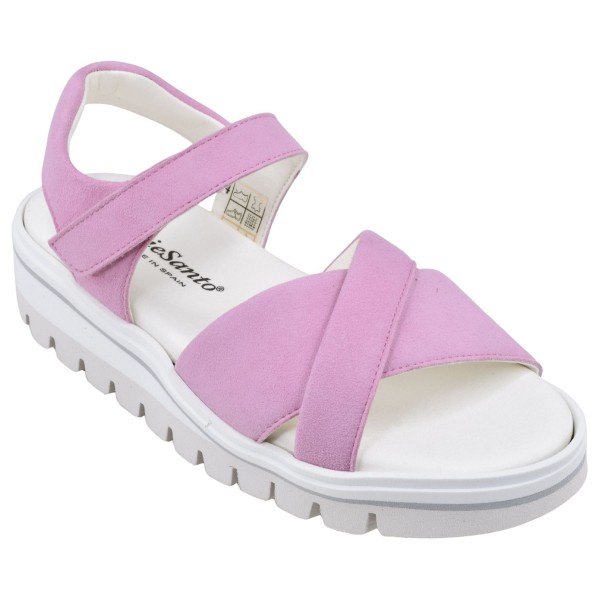 sandales femme confort Piesanto 250779 petites pointures daim rose