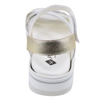 sandales confort Piesanto 260784 cuir blanc bride velcro vue arrière