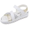 sandales confort femme Piesanto 260784 cuir blanc doré vipérine vue trois quarts interne