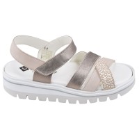 sandales femme confort Piesanto 260784 cuir bronze beige vue profil externe