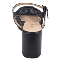 sandales plateforme Piesanto cuir noir talon large vue arrière