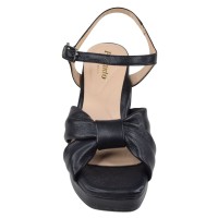 sandales cuir noir avec noeud Piesanto 240279 vue avant