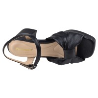 sandales plateforme Piesanto cuir noir semelle intérieure vue dessus