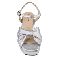 sandales cuir argent noeud Piesanto 240279 vue avant