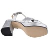 sandales plateforme cuir argent Piesanto 240279 semelle extérieure élastomère vue dessous