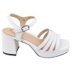 Sandales cuir blanc talon large Piesanto 240276 vue profil externe