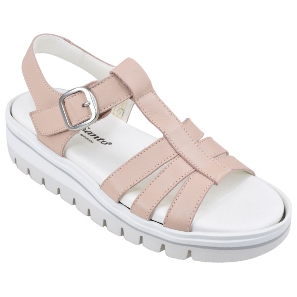 sandales confort cuir nude Piesanto 260769 petites pointures 33 34 vue trois quarts externe