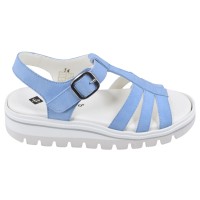 sandales confort femme daim bleu Piesanto 260769 vue profil externe