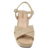 sandales femme daim camel brides croisées Piesanto 240275 vue avant