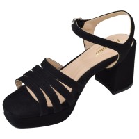 sandales talon daim noir Piesanto 240276 vue trois quarts interne