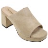 mules talon daim camel Piesanto 240051 petites pointures 33 34 vue trois quarts externe